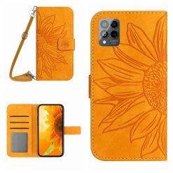 Lacné Kryty | Peňaženkové puzdro Embossing Pattern Kvet žlté – T Phone Pro / T Phone Pro (2023) | Lacné Kryty