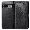Lacné Kryty | Peňaženkové puzdro Embossing Pattern Mandala Flower zelené – Google Pixel 7a 5G | Lacné Kryty