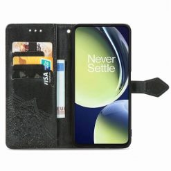 Lacné Kryty | Peňaženkové puzdro Embossing Pattern Mandala Flower čierne – OnePlus Nord CE 3 Lite 5G | Lacné Kryty