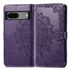 Lacné Kryty | Peňaženkové puzdro Embossing Pattern Mandala Flower čierne – Google Pixel 7a 5G | Lacné Kryty