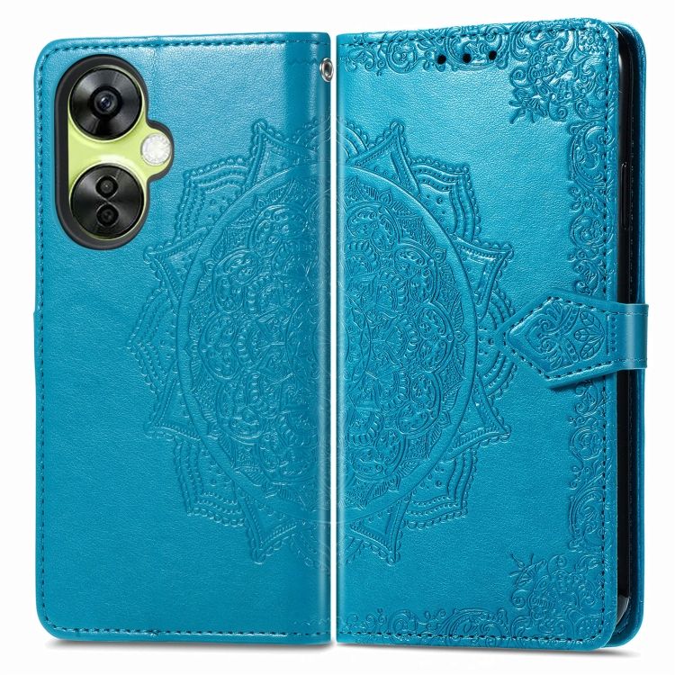 Peňaženkové puzdro Embossing Pattern Mandala Flower modré – OnePlus Nord CE 3 Lite 5G