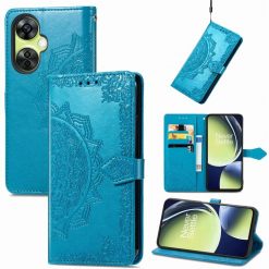Lacné Kryty | Peňaženkové puzdro Embossing Pattern Mandala Flower modré – OnePlus Nord CE 3 Lite 5G | Lacné Kryty