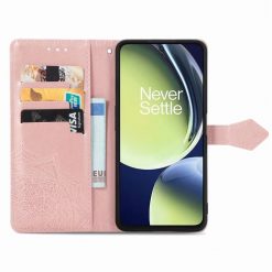 Lacné Kryty | Peňaženkové puzdro Embossing Pattern Mandala Flower ružové – OnePlus Nord CE 3 Lite 5G | Lacné Kryty