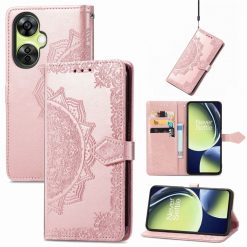 Lacné Kryty | Peňaženkové puzdro Embossing Pattern Mandala Flower ružové – OnePlus Nord CE 3 Lite 5G | Lacné Kryty