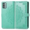 Lacné Kryty | Peňaženkové puzdro Embossing Pattern Mandala Flower čierne – Nokia G22 | Lacné Kryty