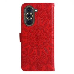 Lacné Kryty | Peňaženkové puzdro Embossing Pattern Slnečnica červené – Huawei Nova 10 | Lacné Kryty