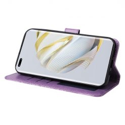 Lacné Kryty | Peňaženkové puzdro Embossing Pattern Slnečnica fialové – Huawei Nova 10 | Lacné Kryty