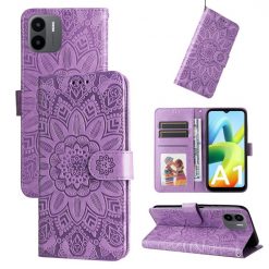 Peňaženkové puzdro Embossing Pattern Slnečnica fialové – Xiaomi Redmi A1 / A2 | Lacné Kryty Lacné Kryty | Peňaženkové puzdro Embossing Pattern Slnečnica fialové – Xiaomi Redmi A1 / A2 | Lacné Kryty