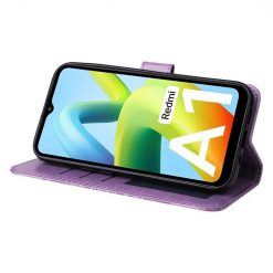 Peňaženkové puzdro Embossing Pattern Slnečnica fialové – Xiaomi Redmi A1 / A2 | Lacné Kryty Lacné Kryty | Peňaženkové puzdro Embossing Pattern Slnečnica fialové – Xiaomi Redmi A1 / A2 | Lacné Kryty
