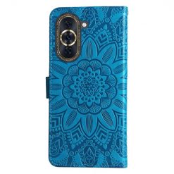 Lacné Kryty | Peňaženkové puzdro Embossing Pattern Slnečnica modré – Huawei Nova 10 | Lacné Kryty