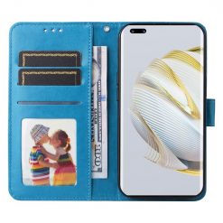Lacné Kryty | Peňaženkové puzdro Embossing Pattern Slnečnica modré – Huawei Nova 10 | Lacné Kryty