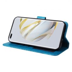 Lacné Kryty | Peňaženkové puzdro Embossing Pattern Slnečnica modré – Huawei Nova 10 | Lacné Kryty