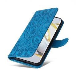 Lacné Kryty | Peňaženkové puzdro Embossing Pattern Slnečnica modré – Huawei Nova 10 | Lacné Kryty