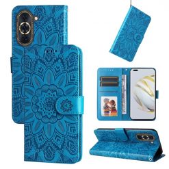 Lacné Kryty | Peňaženkové puzdro Embossing Pattern Slnečnica modré – Huawei Nova 10 | Lacné Kryty