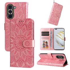 Lacné Kryty | Peňaženkové puzdro Embossing Pattern Slnečnica ružové – Huawei Nova 10 | Lacné Kryty