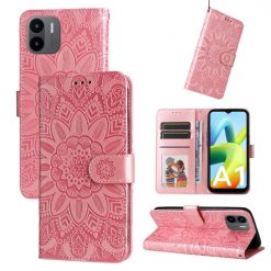 Lacné Kryty | Peňaženkové puzdro Embossing Pattern Slnečnica ružové – Xiaomi Redmi A1 / A2 | Lacné Kryty
