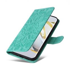 Lacné Kryty | Peňaženkové puzdro Embossing Pattern Slnečnica zelené – Huawei Nova 10 | Lacné Kryty