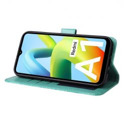 Lacné Kryty | Peňaženkové puzdro Embossing Pattern Slnečnica zelené – Xiaomi Redmi A1 / A2 | Lacné Kryty