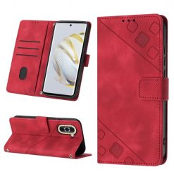 Lacné Kryty | Peňaženkové puzdro Embossing Pattern Square červené – Huawei Nova 10 | Lacné Kryty