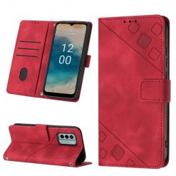 Lacné Kryty | Peňaženkové puzdro Embossing Pattern Square červené – Nokia G22 | Lacné Kryty