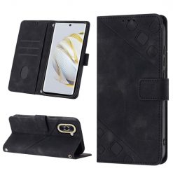 Lacné Kryty | Peňaženkové puzdro Embossing Pattern Square čierne – Huawei Nova 10 | Lacné Kryty