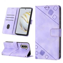 Lacné Kryty | Peňaženkové puzdro Embossing Pattern Square fialové – Huawei Nova 10 | Lacné Kryty