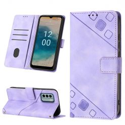 Lacné Kryty | Peňaženkové puzdro Embossing Pattern Square fialové – Nokia G22 | Lacné Kryty