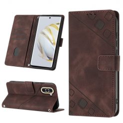 Lacné Kryty | Peňaženkové puzdro Embossing Pattern Square hnedé – Huawei Nova 10 | Lacné Kryty