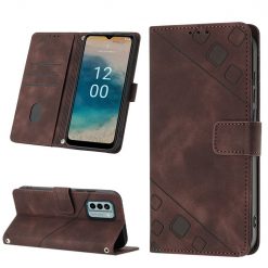 Peňaženkové puzdro Embossing Pattern Square hnedé – Nokia G22 | Lacné Kryty Lacné Kryty | Peňaženkové puzdro Embossing Pattern Square hnedé – Nokia G22 | Lacné Kryty
