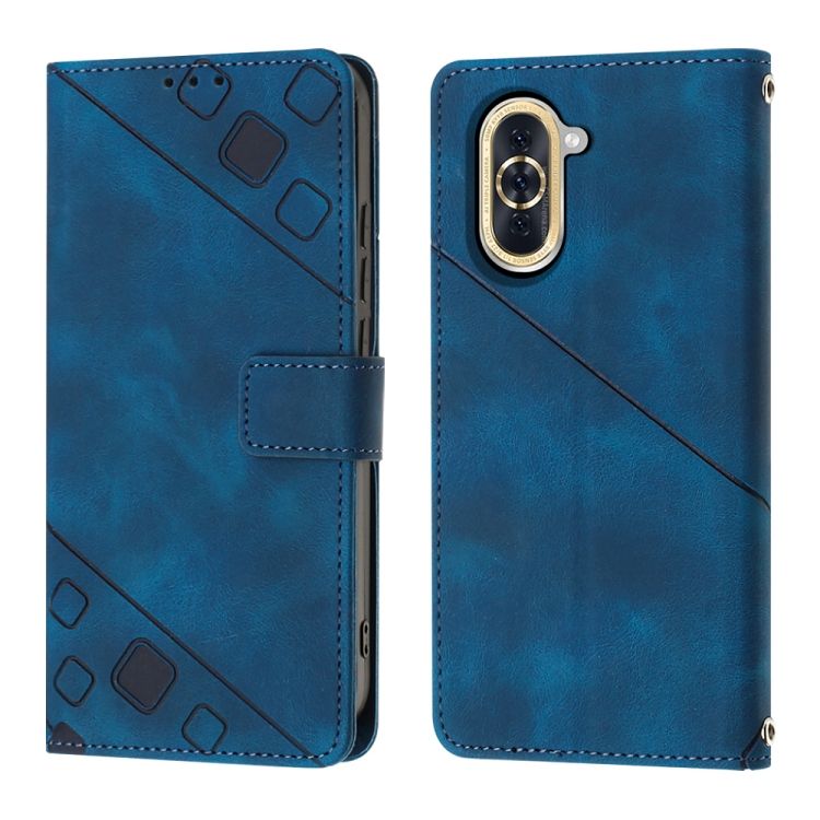 Peňaženkové puzdro Embossing Pattern Square modré – Huawei Nova 10