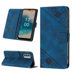 Peňaženkové puzdro Embossing Pattern Square modré – Nokia G22 | Lacné Kryty Lacné Kryty | Peňaženkové puzdro Embossing Pattern Square modré – Nokia G22 | Lacné Kryty