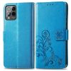 Lacné Kryty | Peňaženkové puzdro Embossing Pattern Štvorlístok sivé – T Phone Pro / T Phone Pro (2023) | Lacné Kryty