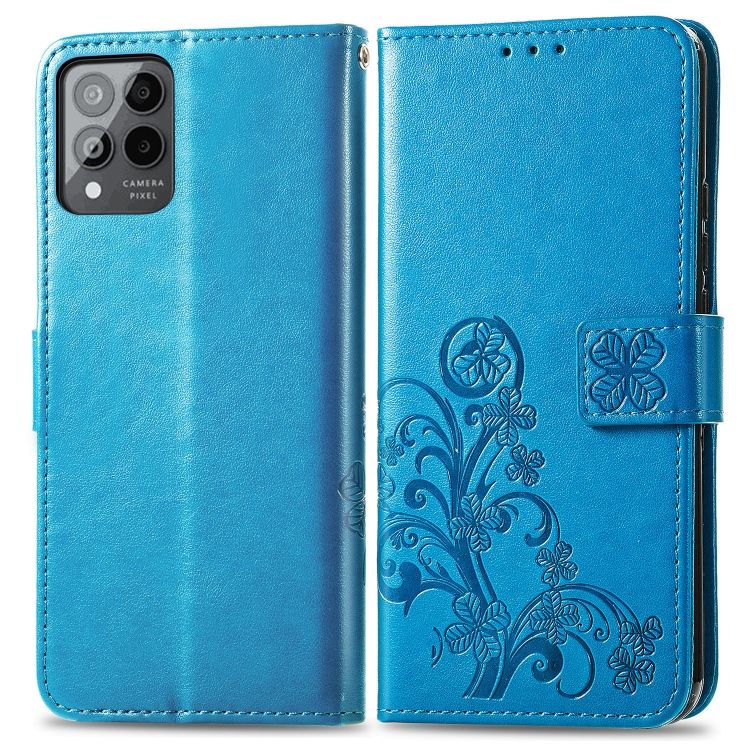 Peňaženkové puzdro Embossing Pattern Štvorlístok modré – T Phone Pro / T Phone Pro 
