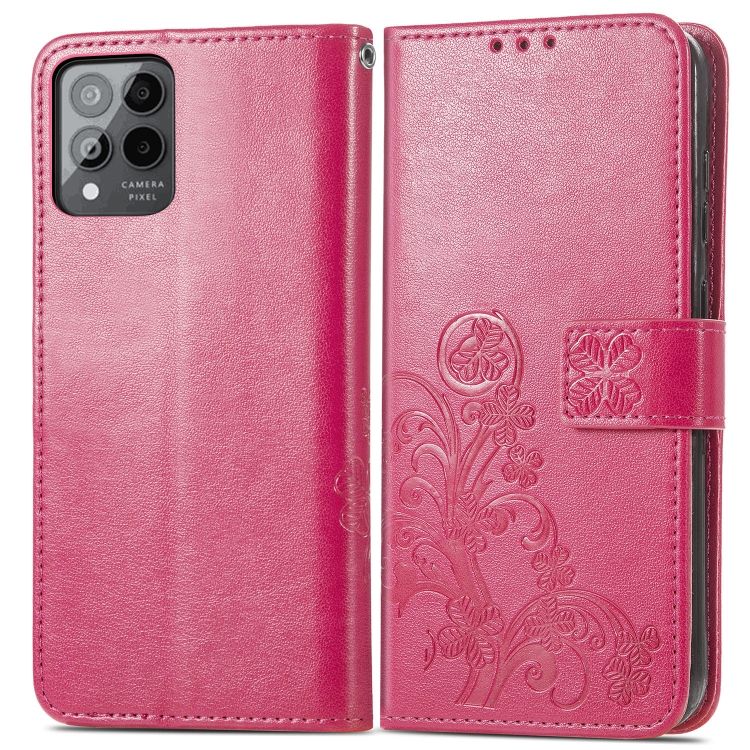 Peňaženkové puzdro Embossing Pattern Štvorlístok ružové – T Phone Pro / T Phone Pro 