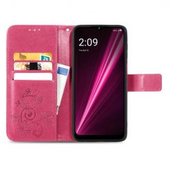 Peňaženkové puzdro Embossing Pattern Štvorlístok ružové – T Phone Pro / T Phone Pro (2023) | Lacné Kryty Lacné Kryty | Peňaženkové puzdro Embossing Pattern Štvorlístok ružové – T Phone Pro / T Phone Pro (2023) | Lacné Kryty