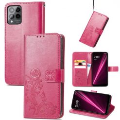 Peňaženkové puzdro Embossing Pattern Štvorlístok ružové – T Phone Pro / T Phone Pro (2023) | Lacné Kryty Lacné Kryty | Peňaženkové puzdro Embossing Pattern Štvorlístok ružové – T Phone Pro / T Phone Pro (2023) | Lacné Kryty