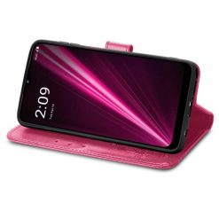 Peňaženkové puzdro Embossing Pattern Štvorlístok ružové – T Phone Pro / T Phone Pro (2023) | Lacné Kryty Lacné Kryty | Peňaženkové puzdro Embossing Pattern Štvorlístok ružové – T Phone Pro / T Phone Pro (2023) | Lacné Kryty