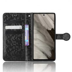 Lacné Kryty | Peňaženkové puzdro Honeycomb Dot Texture Case čierne – Google Pixel 7a 5G | Lacné Kryty