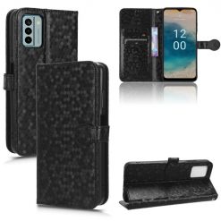 Lacné Kryty | Peňaženkové puzdro Honeycomb Dot Texture Case čierne – Nokia G22 | Lacné Kryty