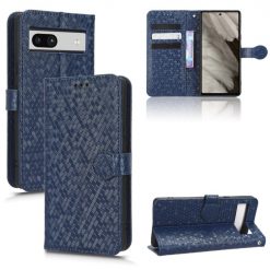 Lacné Kryty | Peňaženkové puzdro Honeycomb Dot Texture Case modré – Google Pixel 7a 5G | Lacné Kryty
