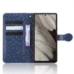 Lacné Kryty | Peňaženkové puzdro Honeycomb Dot Texture Case modré – Google Pixel 7a 5G | Lacné Kryty