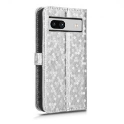 Lacné Kryty | Peňaženkové puzdro Honeycomb Dot Texture Case strieborné – Google Pixel 7a 5G | Lacné Kryty