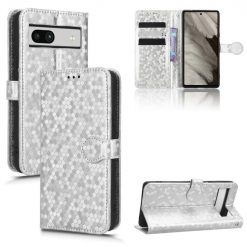 Lacné Kryty | Peňaženkové puzdro Honeycomb Dot Texture Case strieborné – Google Pixel 7a 5G | Lacné Kryty