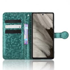 Lacné Kryty | Peňaženkové puzdro Honeycomb Dot Texture Case zelené – Google Pixel 7a 5G | Lacné Kryty