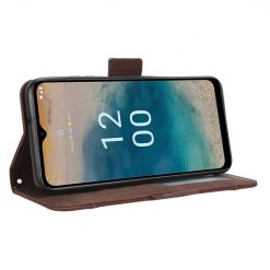 Lacné Kryty | Peňaženkové puzdro Slots case hnedé – Nokia G22 | Lacné Kryty