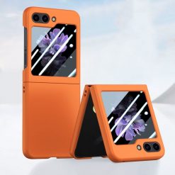 Lacné Kryty | Kryt Bril case oranžový s ochranou na vonkajší displej – Samsung Galaxy Z Flip 5