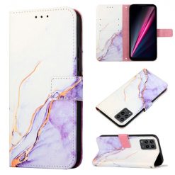 Lacné Kryty | Knižkové puzdro Marble Pattern case fialové – T Phone Pro / T Phone Pro (2023) | Lacné Kryty