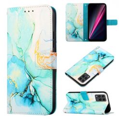 Lacné Kryty | Knižkové puzdro Marble Pattern case zelené – T Phone Pro / T Phone Pro (2023) | Lacné Kryty