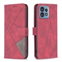 Knižkové puzdro Rhombus červené – Motorola Edge 40 Pro | Lacné Kryty Lacné Kryty | Knižkové puzdro Rhombus červené – Motorola Edge 40 Pro | Lacné Kryty