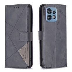 Knižkové puzdro Rhombus čierne – Motorola Edge 40 Pro | Lacné Kryty Lacné Kryty | Knižkové puzdro Rhombus čierne – Motorola Edge 40 Pro | Lacné Kryty